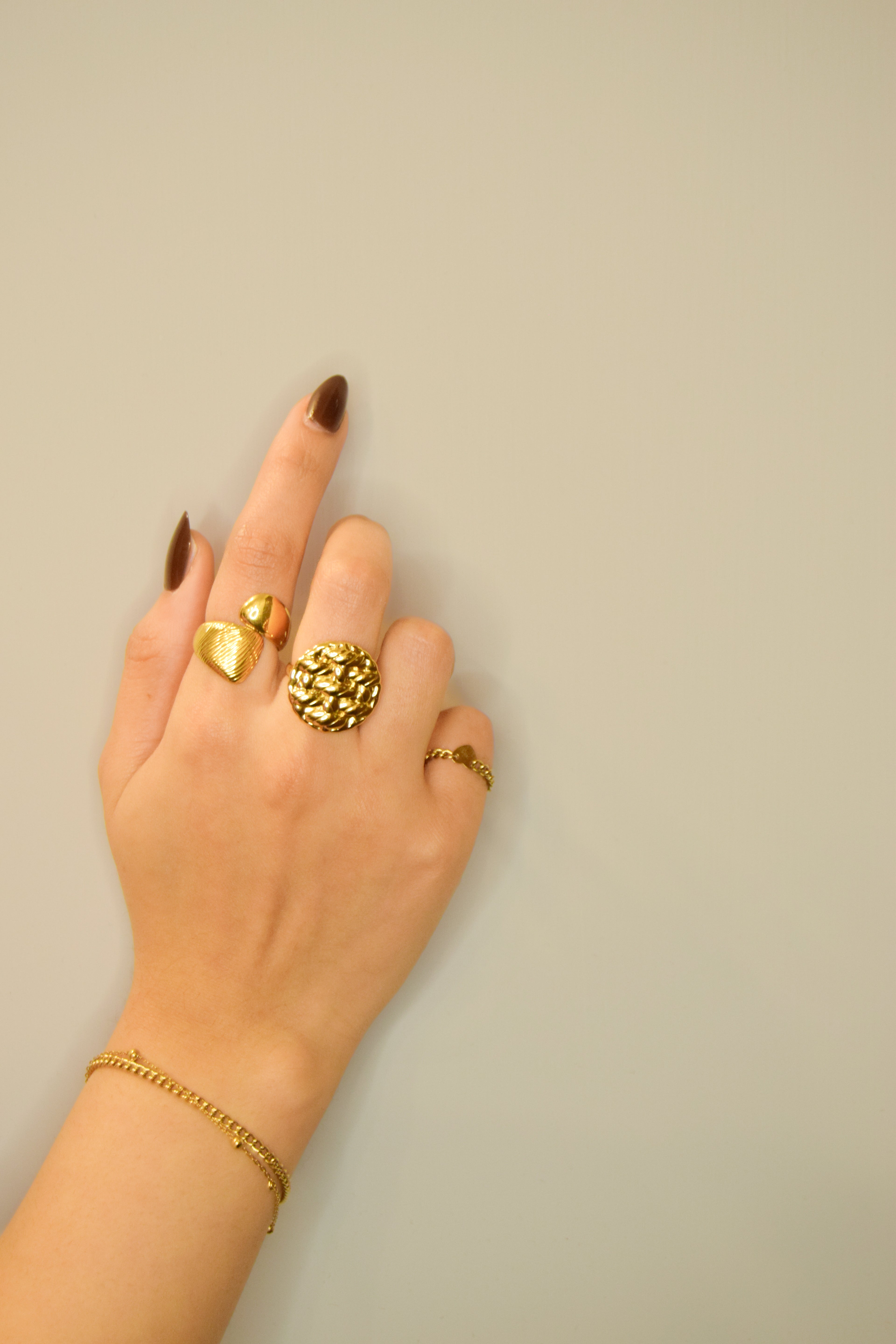 Ocean curve gold Ring